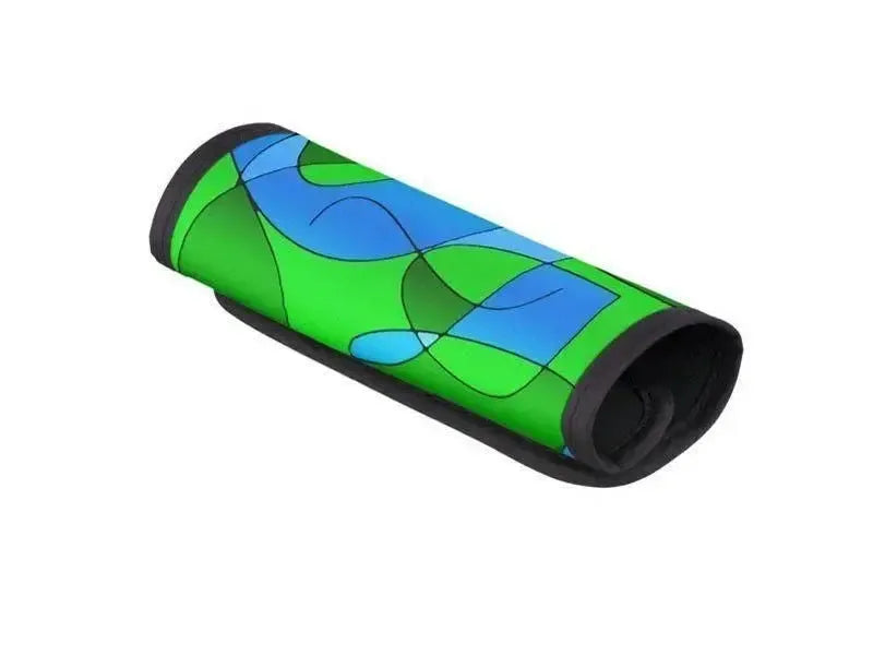 Luggage Handle Wraps-ABSTRACT CURVES #1 Luggage Handle Wraps-Greens & Light Blues-from COLORADDICTED.COM-