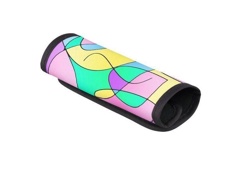 Luggage Handle Wraps-ABSTRACT CURVES #1 Luggage Handle Wraps-Multicolor Light-from COLORADDICTED.COM-