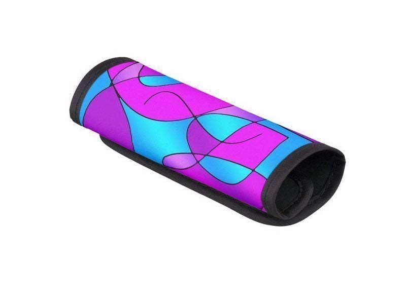 Luggage Handle Wraps-ABSTRACT CURVES #1 Luggage Handle Wraps-Purples & Fuchsias & Magentas & Turquoises-from COLORADDICTED.COM-