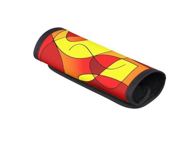 Luggage Handle Wraps-ABSTRACT CURVES #1 Luggage Handle Wraps-Reds &amp; Oranges &amp; Yellows-from COLORADDICTED.COM-