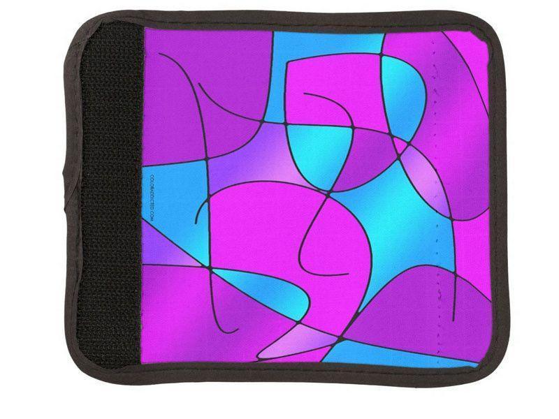 Luggage Handle Wraps-ABSTRACT CURVES #1 Luggage Handle Wraps-Purples & Fuchsias & Magentas & Turquoises-from COLORADDICTED.COM-