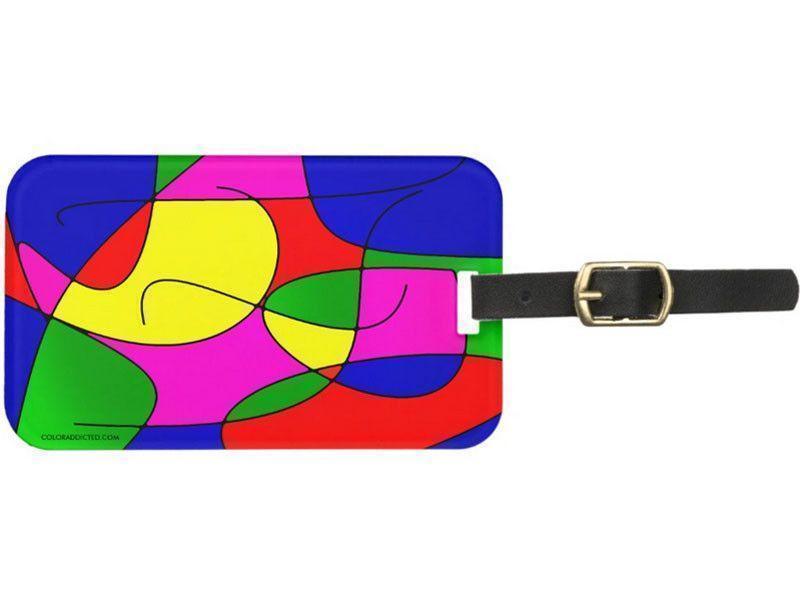 Luggage Tags-ABSTRACT CURVES #1 Luggage Tags-Multicolor Bright-from COLORADDICTED.COM-