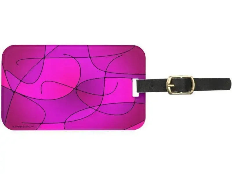 Luggage Tags-ABSTRACT CURVES #1 Luggage Tags-Purples, Fuchsias & Magentas-from COLORADDICTED.COM-