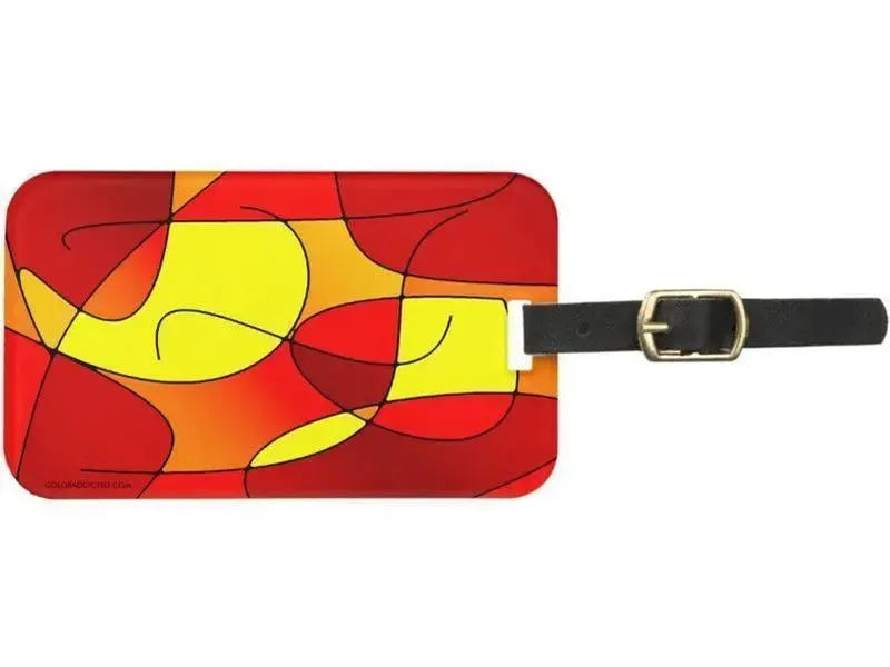 Luggage Tags-ABSTRACT CURVES #1 Luggage Tags-Reds, Oranges & Yellows-from COLORADDICTED.COM-