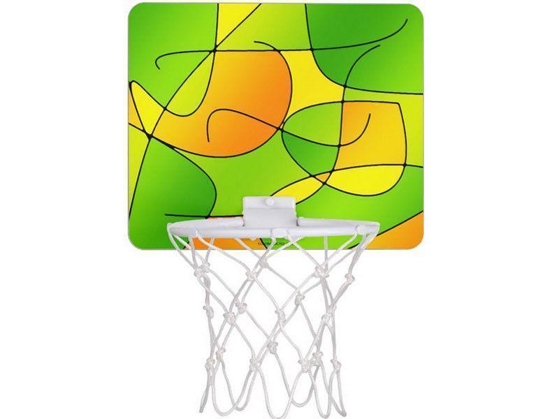 Mini Basketball Hoops-ABSTRACT CURVES #1 Mini Basketball Hoops-Greens &amp; Oranges &amp; Yellows-from COLORADDICTED.COM-