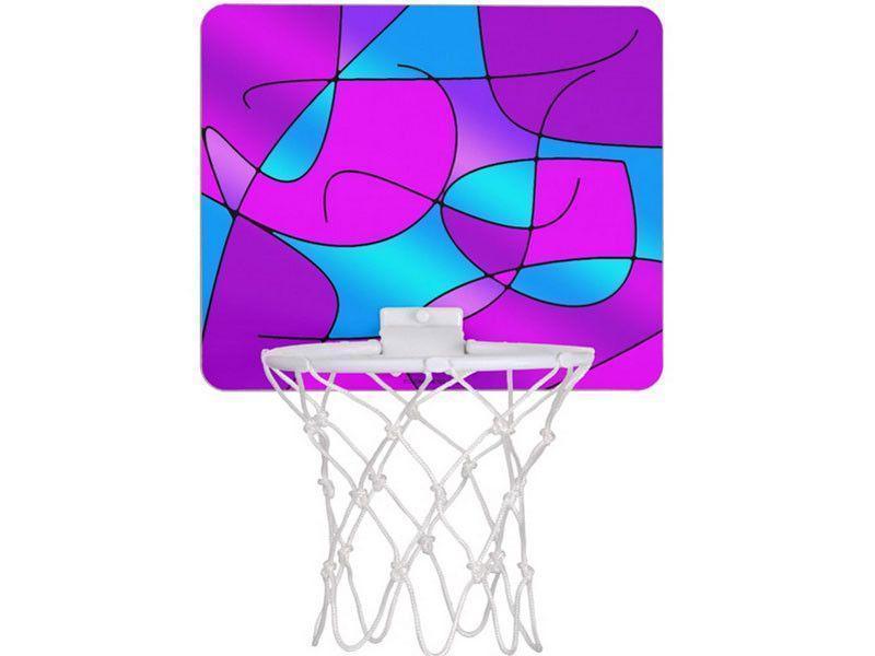 Mini Basketball Hoops-ABSTRACT CURVES #1 Mini Basketball Hoops-Purples & Fuchsias & Magentas & Turquoises-from COLORADDICTED.COM-