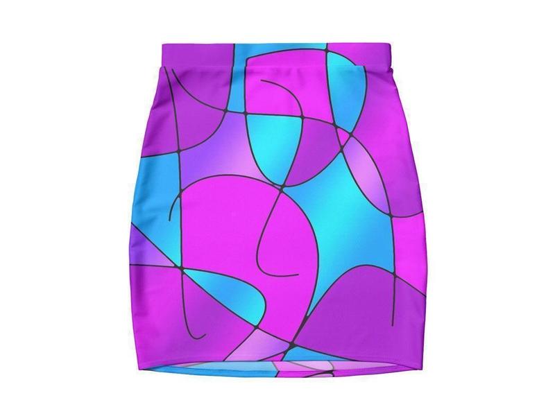 Mini Pencil Skirts-ABSTRACT CURVES #1 Mini Pencil Skirts-from COLORADDICTED.COM-