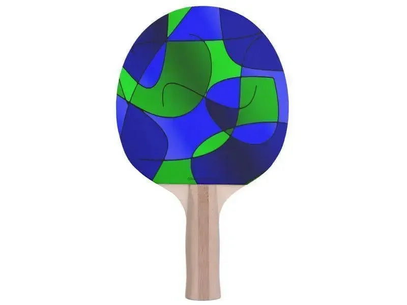 Ping Pong Paddles-ABSTRACT CURVES #1 Ping Pong Paddles-Blues & Greens-from COLORADDICTED.COM-