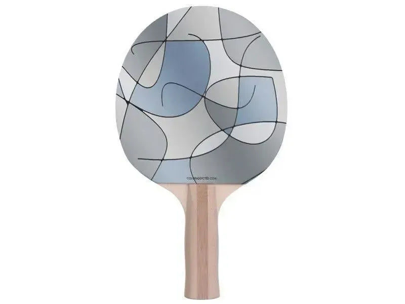 Ping Pong Paddles-ABSTRACT CURVES #1 Ping Pong Paddles-Grays-from COLORADDICTED.COM-