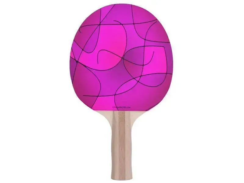 Ping Pong Paddles-ABSTRACT CURVES #1 Ping Pong Paddles-Purples & Fuchsias & Magentas-from COLORADDICTED.COM-