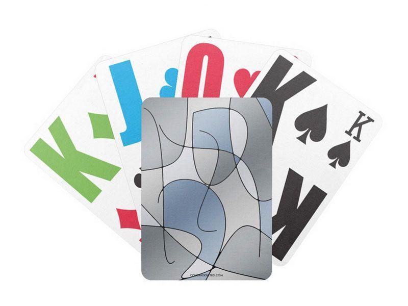 Playing Cards-ABSTRACT CURVES #1 Premium Bicycle® E-Z See® LoVision® Playing Cards for visually impaired players-Grays-from COLORADDICTED.COM-