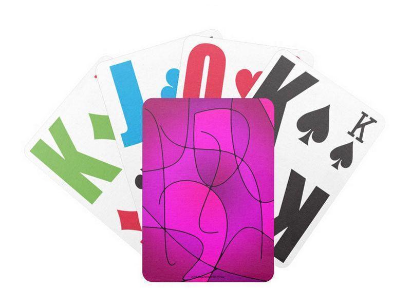 Playing Cards-ABSTRACT CURVES #1 Premium Bicycle® E-Z See® LoVision® Playing Cards for visually impaired players-Purples &amp; Fuchsias &amp; Magentas-from COLORADDICTED.COM-