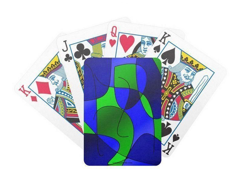 Playing Cards-ABSTRACT CURVES #1 Premium Bicycle® Playing Cards-Blues &amp; Greens-from COLORADDICTED.COM-