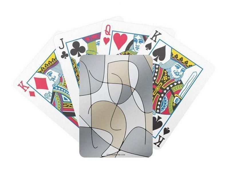 Playing Cards-ABSTRACT CURVES #1 Premium Bicycle® Playing Cards-Grays &amp; Beiges-from COLORADDICTED.COM-