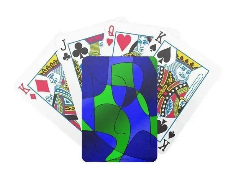 Playing Cards-ABSTRACT CURVES #1 Premium Poker Playing Cards-Blues & Greens-from COLORADDICTED.COM-