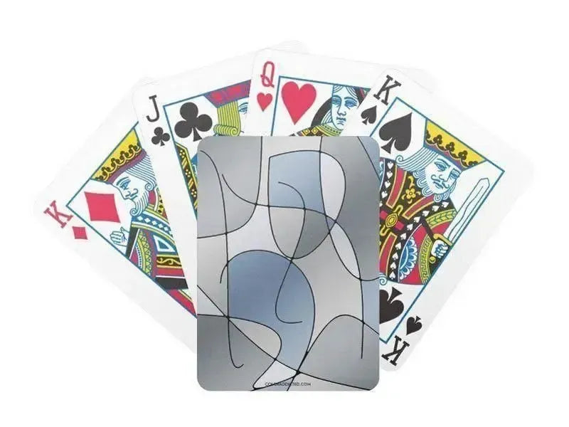 Playing Cards-ABSTRACT CURVES #1 Premium Poker Playing Cards-Grays-from COLORADDICTED.COM-