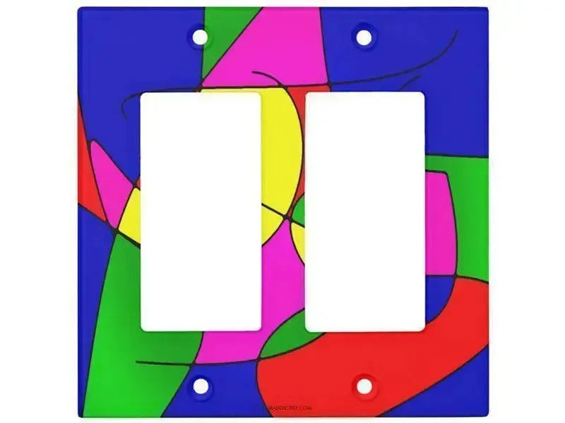 Rocker Light Switch Covers-ABSTRACT CURVES #1 Single, Double & Triple-Rocker Light Switch Covers-from COLORADDICTED.COM-