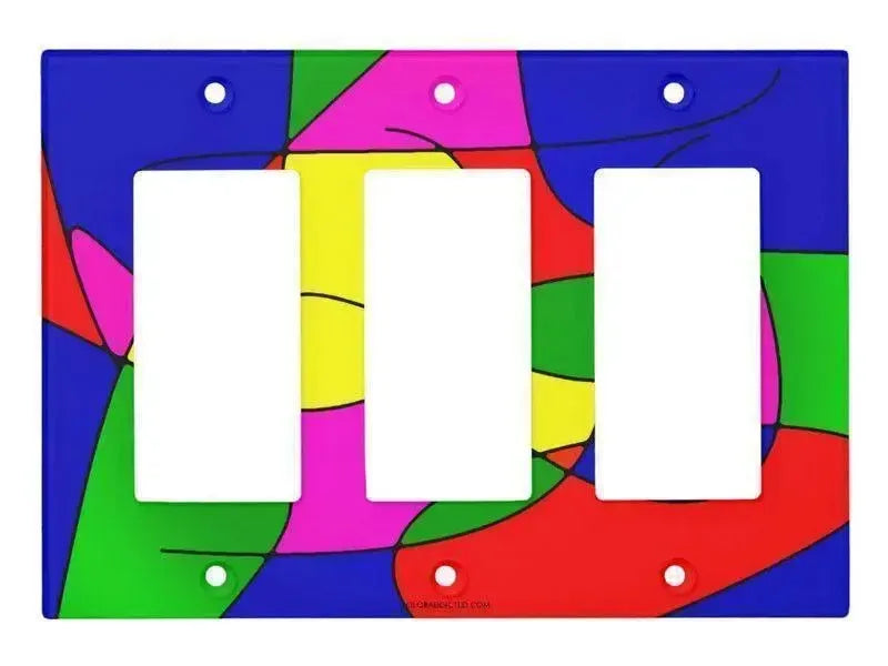 Rocker Light Switch Covers-ABSTRACT CURVES #1 Single, Double & Triple-Rocker Light Switch Covers-from COLORADDICTED.COM-
