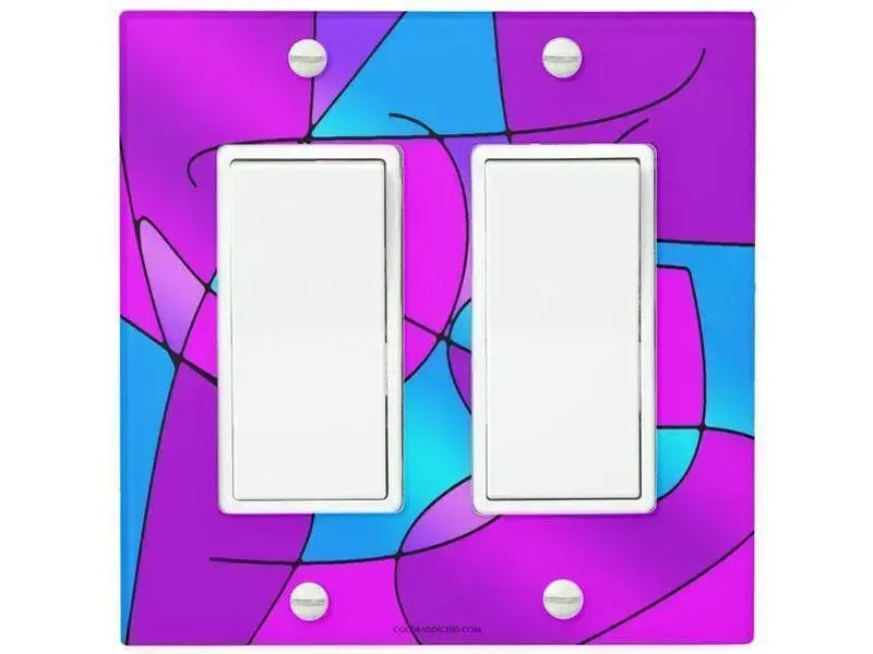 Rocker Light Switch Covers-ABSTRACT CURVES #1 Single, Double & Triple-Rocker Light Switch Covers-from COLORADDICTED.COM-