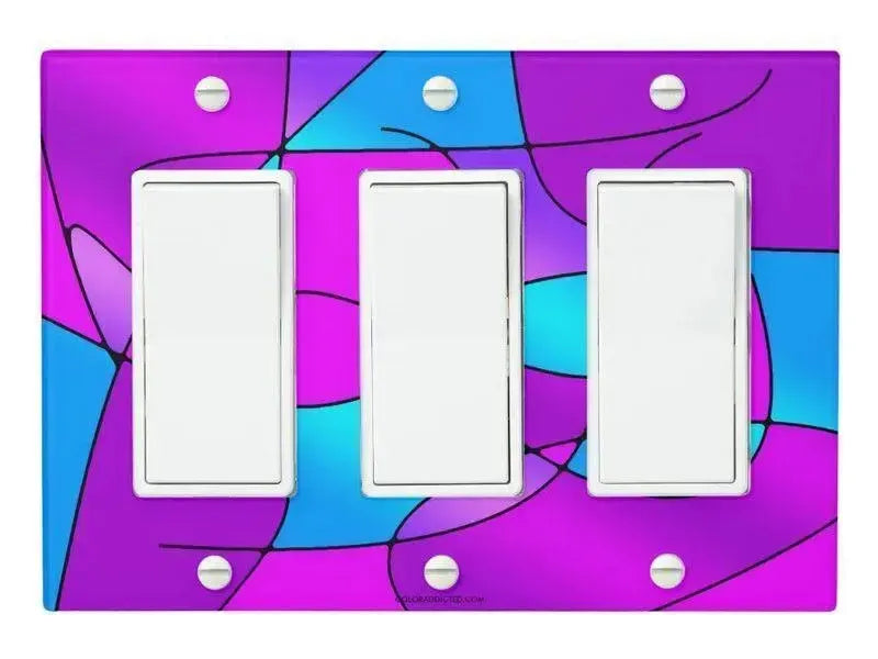 Rocker Light Switch Covers-ABSTRACT CURVES #1 Single, Double & Triple-Rocker Light Switch Covers-from COLORADDICTED.COM-