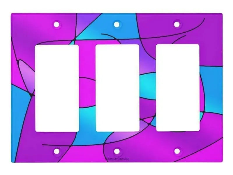 Rocker Light Switch Covers-ABSTRACT CURVES #1 Single, Double & Triple-Rocker Light Switch Covers-from COLORADDICTED.COM-