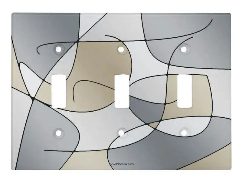 Toggle Light Switch Covers-ABSTRACT CURVES #1 Single, Double & Triple-Toggle Light Switch Covers-from COLORADDICTED.COM-