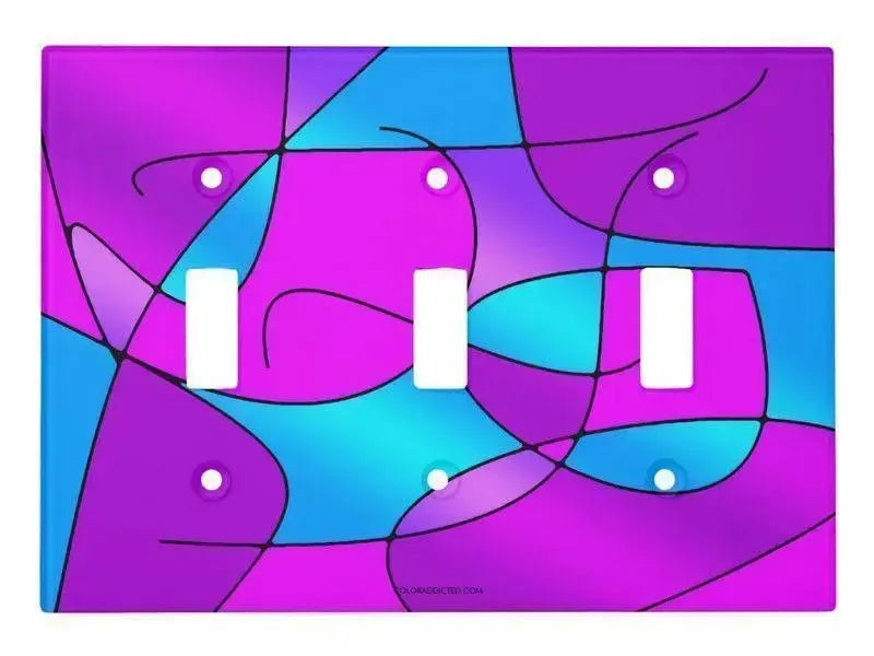 Toggle Light Switch Covers-ABSTRACT CURVES #1 Single, Double & Triple-Toggle Light Switch Covers-from COLORADDICTED.COM-