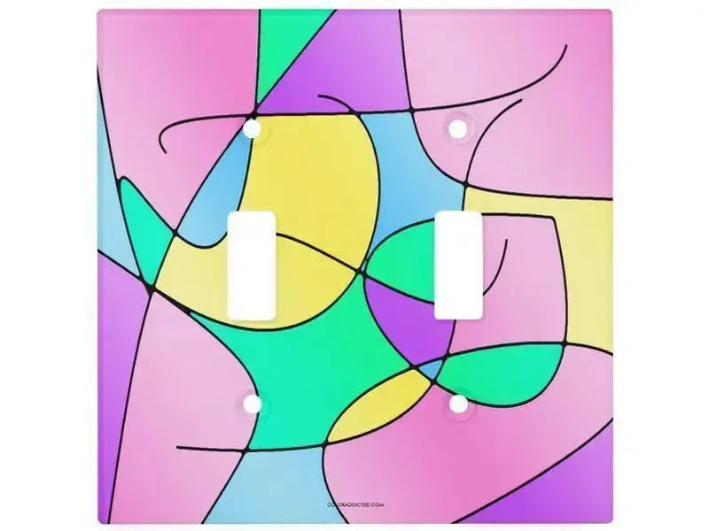 Toggle Light Switch Covers-ABSTRACT CURVES #1 Single, Double & Triple-Toggle Light Switch Covers-from COLORADDICTED.COM-