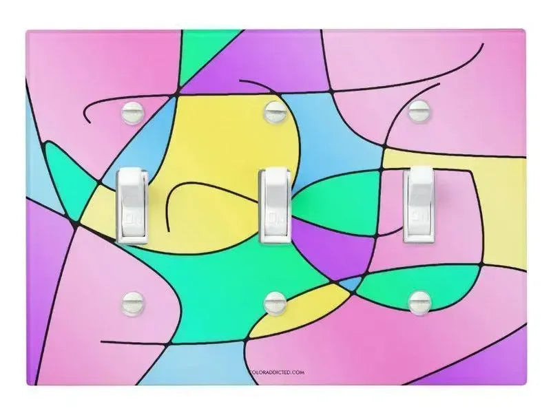 Toggle Light Switch Covers-ABSTRACT CURVES #1 Single, Double & Triple-Toggle Light Switch Covers-from COLORADDICTED.COM-