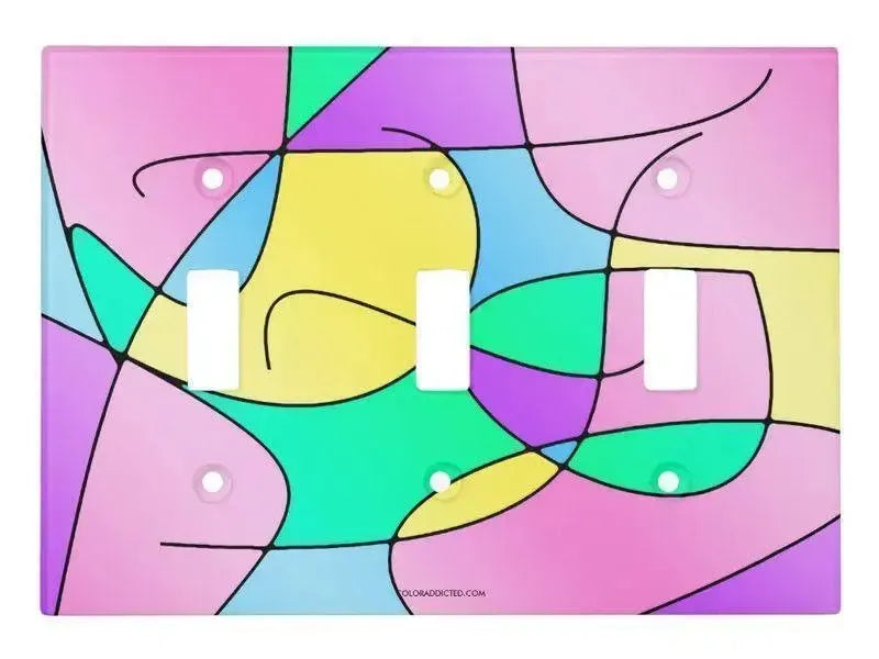 Toggle Light Switch Covers-ABSTRACT CURVES #1 Single, Double & Triple-Toggle Light Switch Covers-from COLORADDICTED.COM-