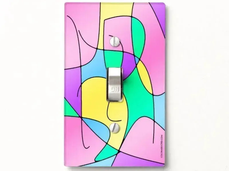 Toggle Light Switch Covers-ABSTRACT CURVES #1 Single, Double & Triple-Toggle Light Switch Covers-from COLORADDICTED.COM-