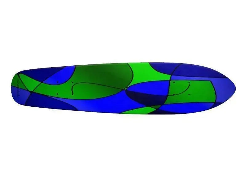 Skateboard Decks-ABSTRACT CURVES #1 Skateboard Decks-Blues & Greens-from COLORADDICTED.COM-