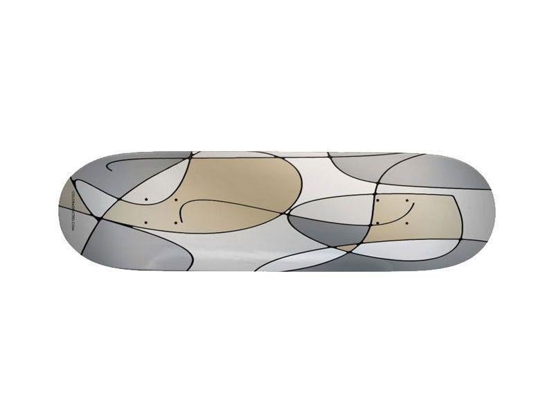 Skateboard Decks-ABSTRACT CURVES #1 Skateboard Decks-Grays &amp; Beiges-from COLORADDICTED.COM-