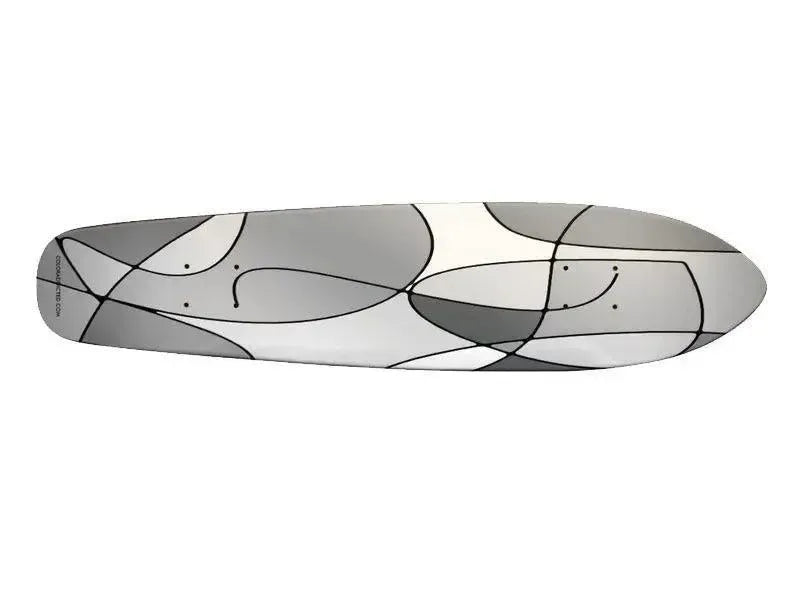 Skateboard Decks-ABSTRACT CURVES #1 Skateboard Decks-Grays & White-from COLORADDICTED.COM-
