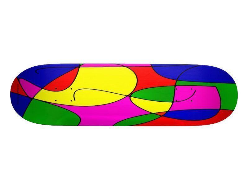 Skateboard Decks-ABSTRACT CURVES #1 Skateboard Decks-Multicolor Bright-from COLORADDICTED.COM-