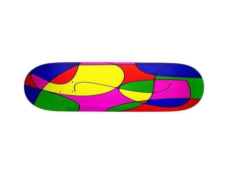 Skateboard Decks-ABSTRACT CURVES #1 Skateboard Decks-Multicolor Bright-from COLORADDICTED.COM-