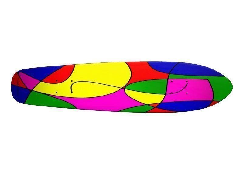 Skateboard Decks-ABSTRACT CURVES #1 Skateboard Decks-Multicolor Bright-from COLORADDICTED.COM-