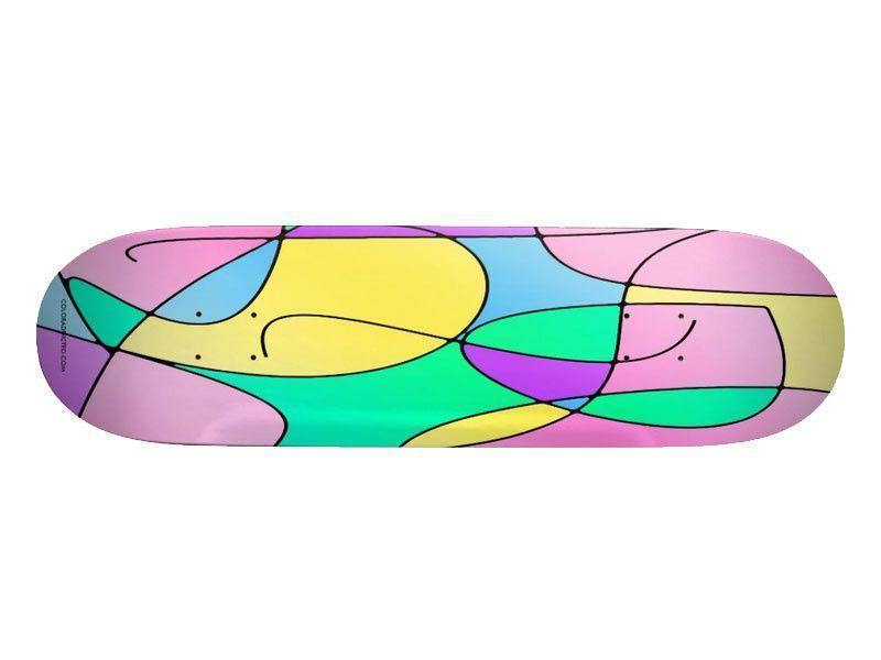 Skateboard Decks-ABSTRACT CURVES #1 Skateboard Decks-Multicolor Light-from COLORADDICTED.COM-