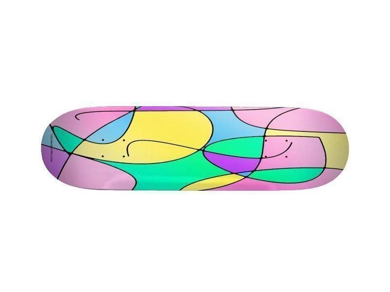 Skateboard Decks-ABSTRACT CURVES #1 Skateboard Decks-Multicolor Light-from COLORADDICTED.COM-