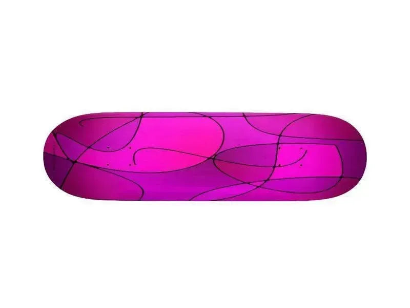 Skateboard Decks-ABSTRACT CURVES #1 Skateboard Decks-Purples & Fuchsias & Magentas-from COLORADDICTED.COM-