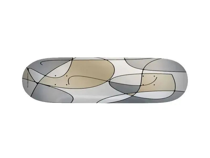 Skateboards-ABSTRACT CURVES #1 Skateboards-Grays & Beiges-from COLORADDICTED.COM-