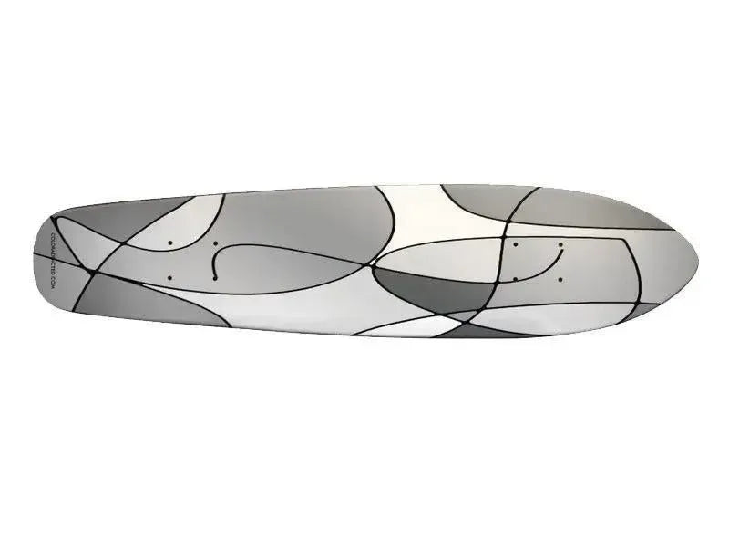 Skateboards-ABSTRACT CURVES #1 Skateboards-Grays & White-from COLORADDICTED.COM-