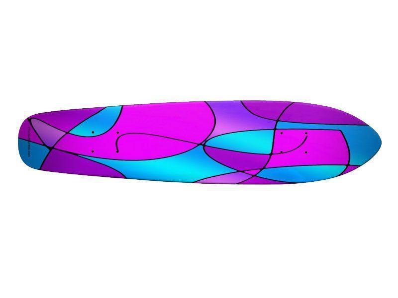 Skateboards-ABSTRACT CURVES #1 Skateboards-Purples &amp; Fuchsias &amp; Magentas &amp; Turquoises-from COLORADDICTED.COM-