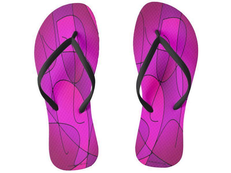 Flip Flops-ABSTRACT CURVES #1 Slim-Strap Flip Flops-Purples &amp; Fuchsias &amp; Magentas-from COLORADDICTED.COM-