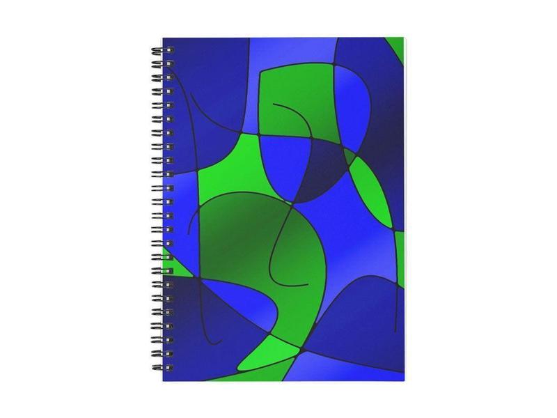 Spiral Notebooks-ABSTRACT CURVES #1 Spiral Notebooks-Blues &amp; Greens-from COLORADDICTED.COM-