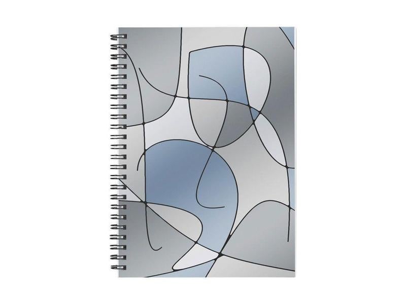 Spiral Notebooks-ABSTRACT CURVES #1 Spiral Notebooks-Grays-from COLORADDICTED.COM-