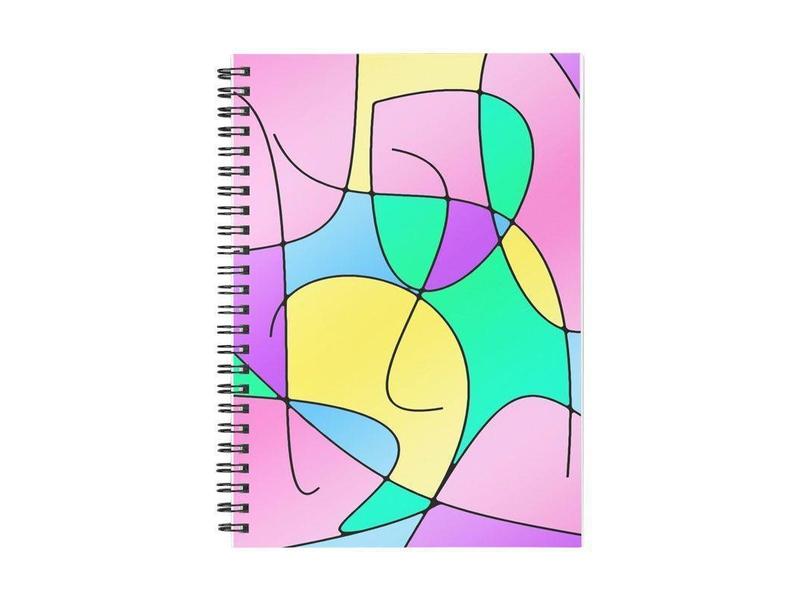 Spiral Notebooks-ABSTRACT CURVES #1 Spiral Notebooks-Multicolor Light-from COLORADDICTED.COM-