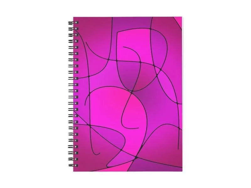 Spiral Notebooks-ABSTRACT CURVES #1 Spiral Notebooks-Purples & Fuchsias & Magentas-from COLORADDICTED.COM-