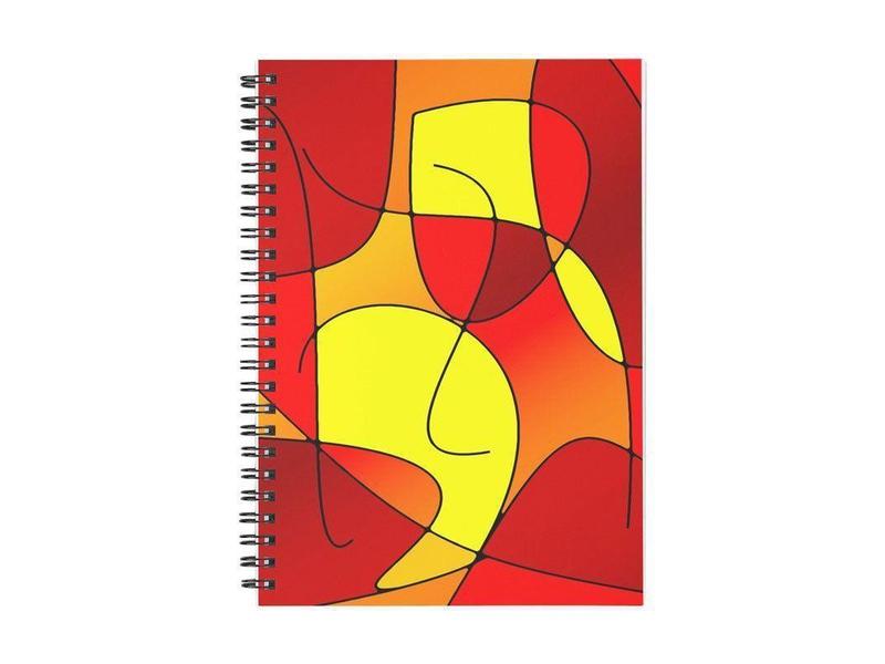Spiral Notebooks-ABSTRACT CURVES #1 Spiral Notebooks-Reds &amp; Oranges &amp; Yellows-from COLORADDICTED.COM-