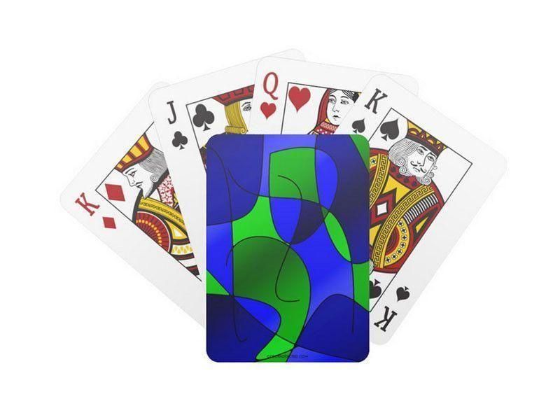 Playing Cards-ABSTRACT CURVES #1 Standard Playing Cards-Blues &amp; Greens-from COLORADDICTED.COM-